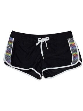 OP 2010s Ocean Pacific Low Rise Sequined black athletic shorts, running, medium